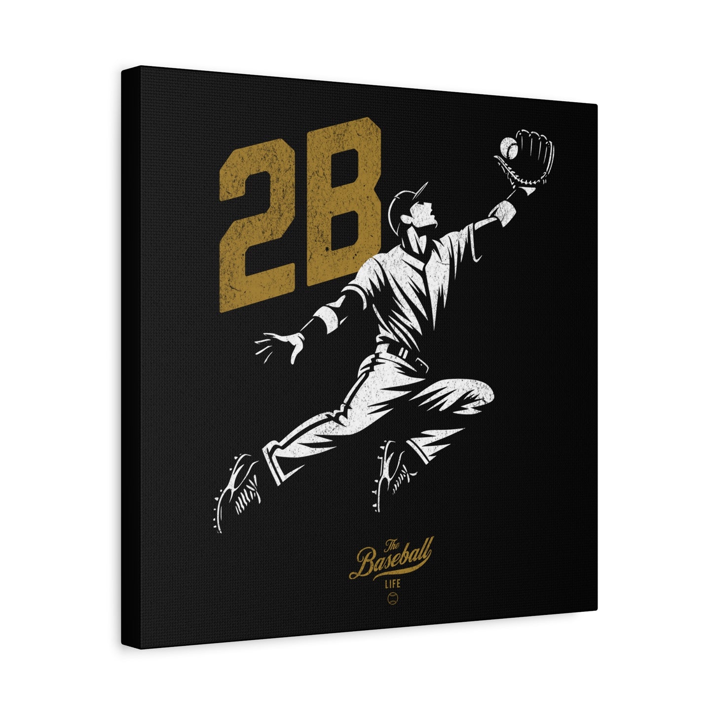 2B Second Base Wall Art Canvas_Black