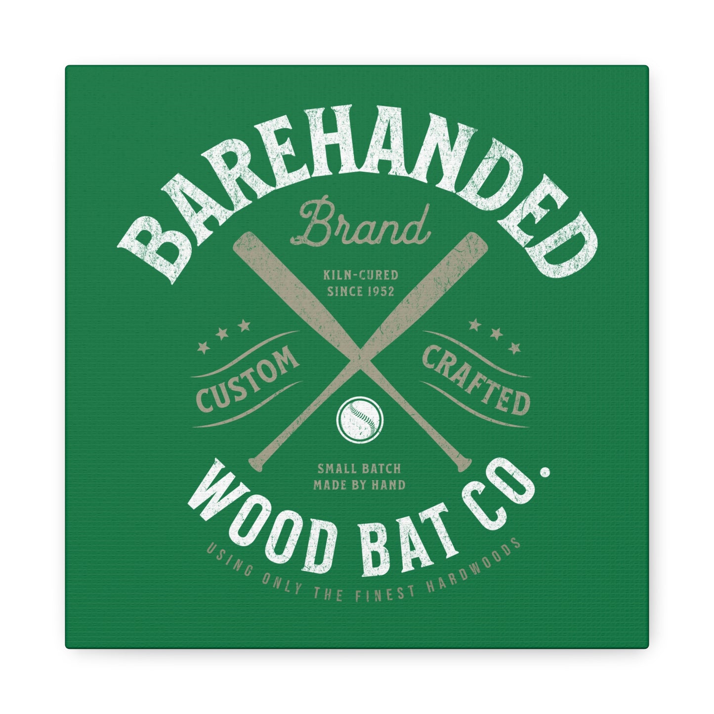 Barehanded Wood Bat Co. Wall Art Canvas_Green