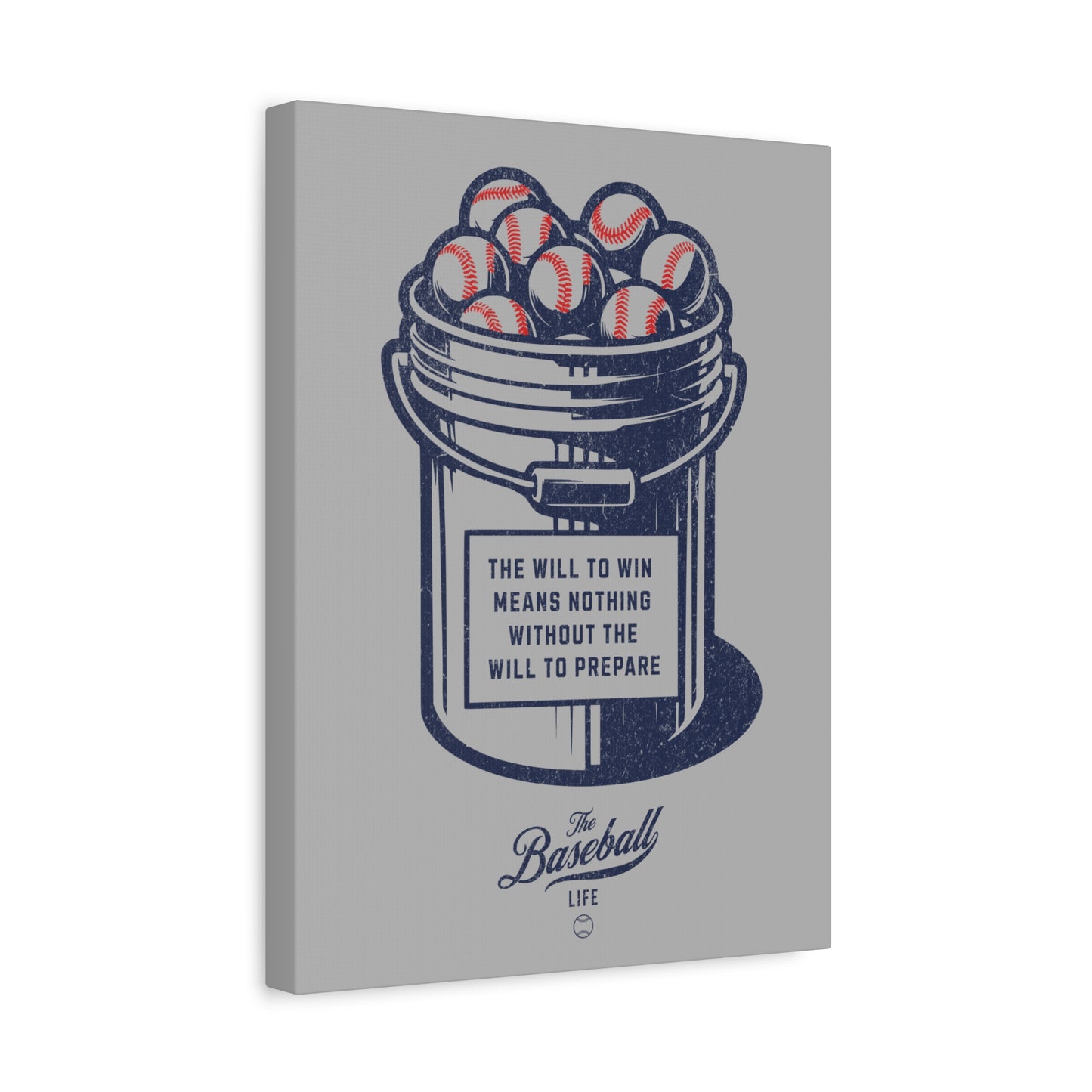 Bucket of Balls (The Will To Prepare) Wall Art Canvas_Gray Vertical