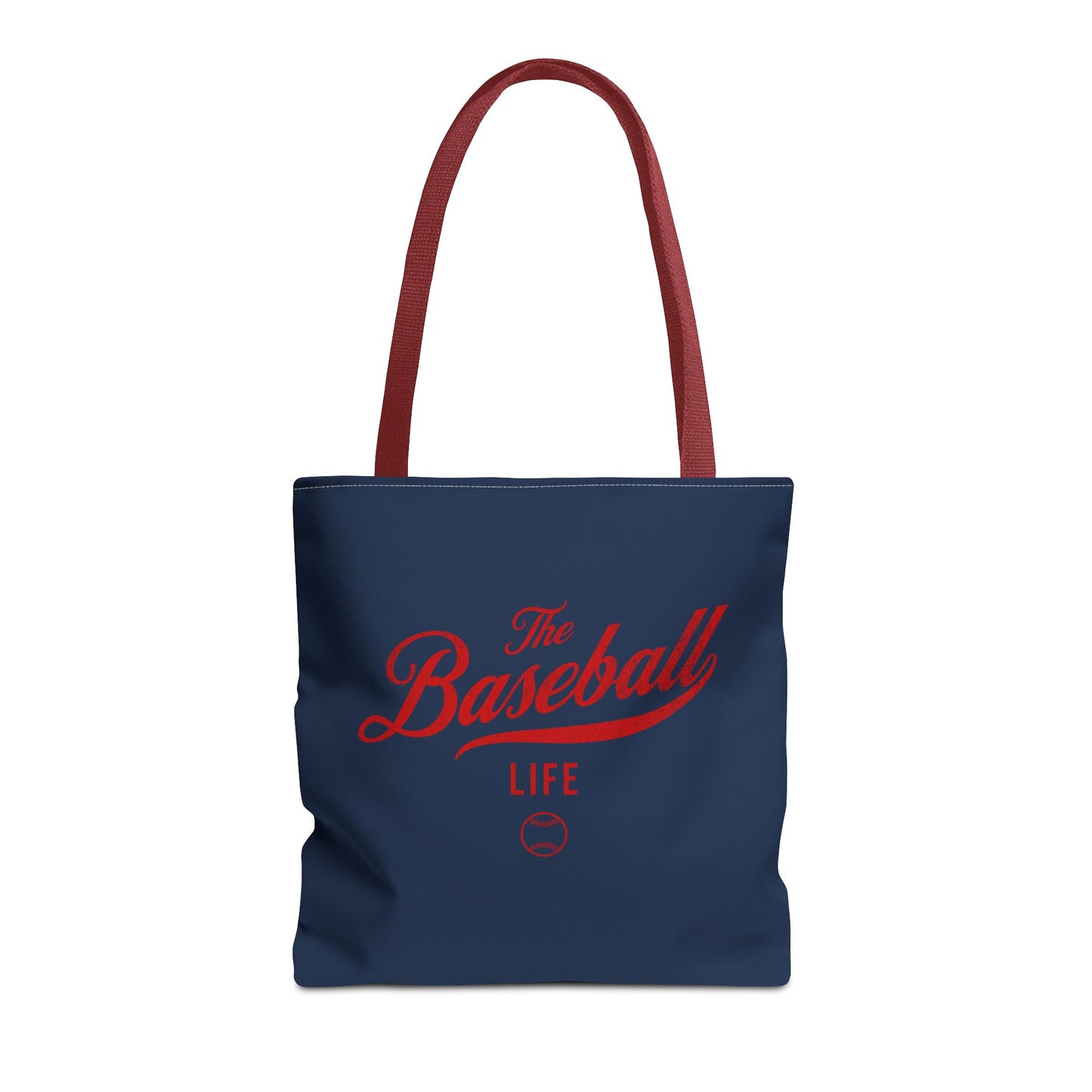The Baseball Life Tote Bag_Navy w Red Print