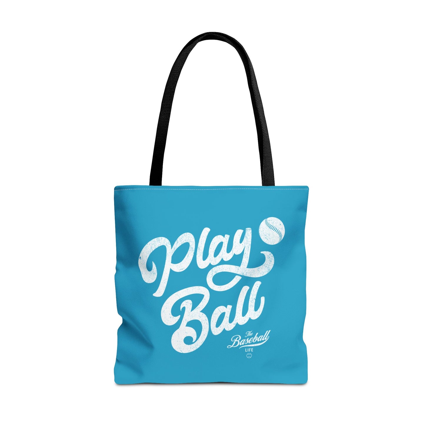 Play Ball Script Tote Bag_Turquoise