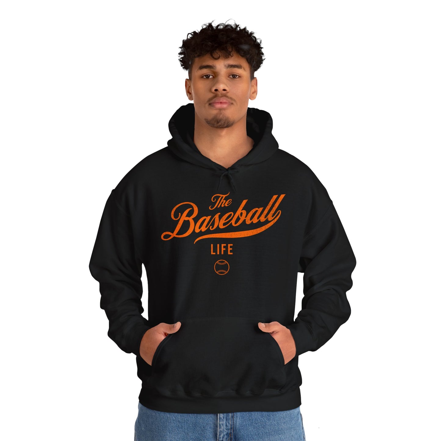 The Baseball Life Hoodie_Orange Print