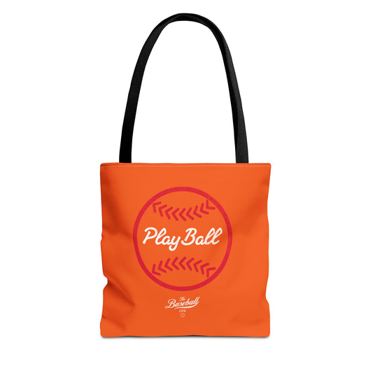 Baseball Icon Play Ball Tote Bag_Orange