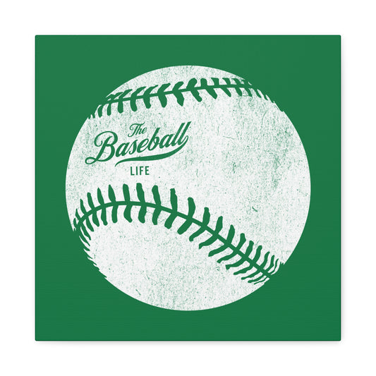 Weathered Baseball Wall Art Canvas_Green