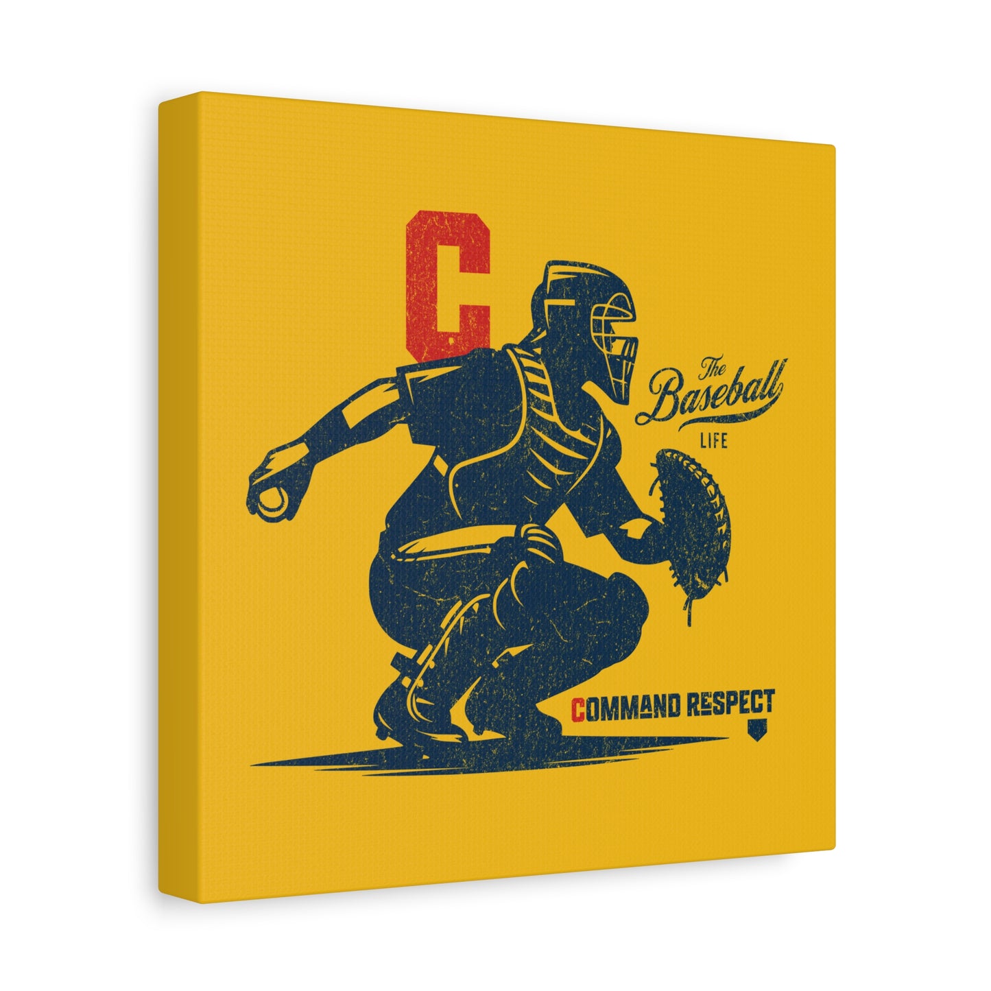 Catcher_Command Respect Wall Art Canvas_Yellow Gold