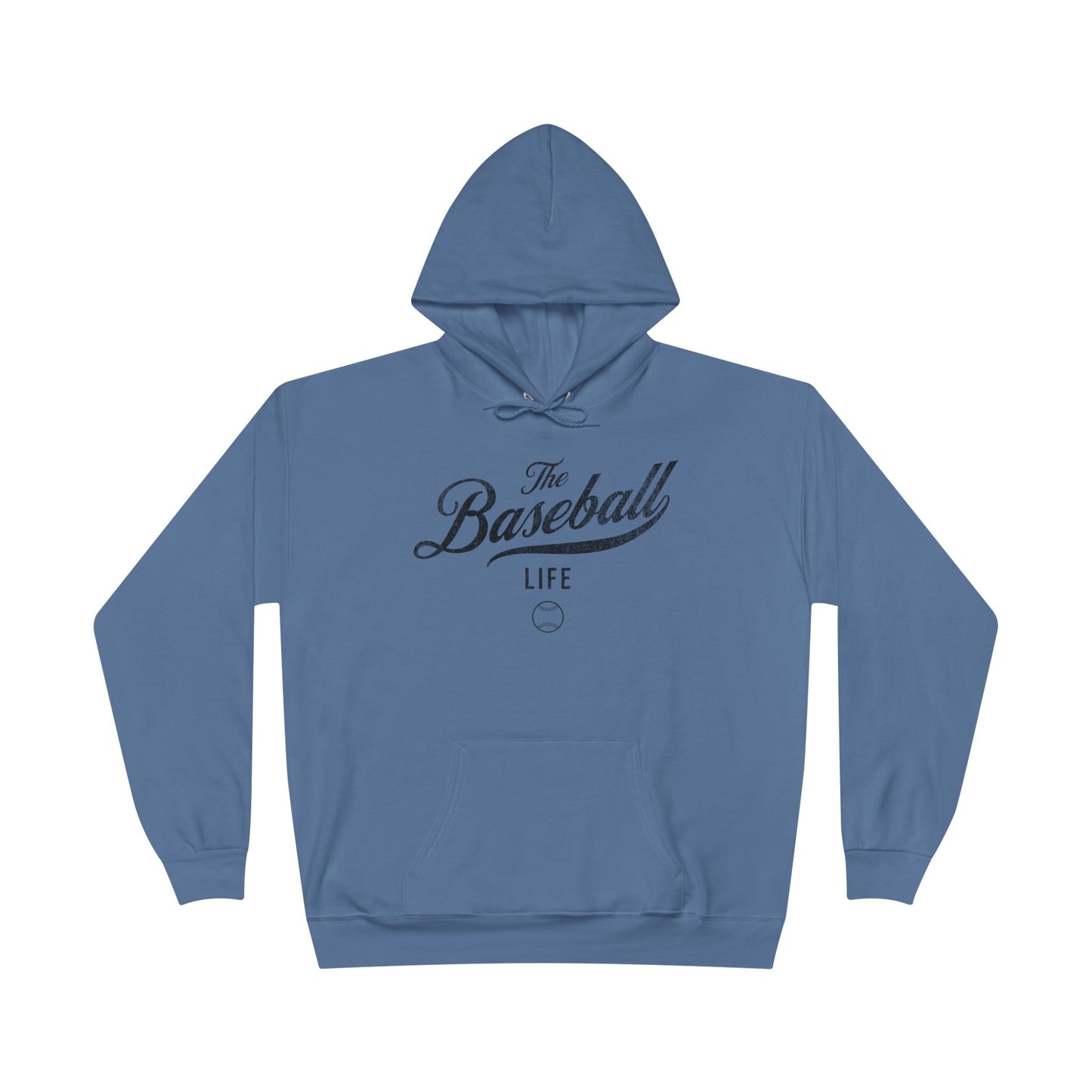 The Baseball Life Hoodie w/Grommets_Black Print