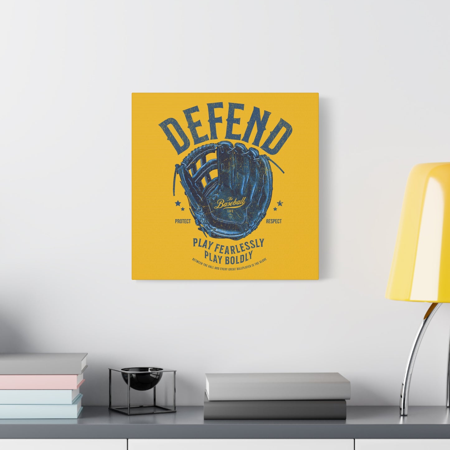Defend Glove Wall Art Canvas_Yellow Gold