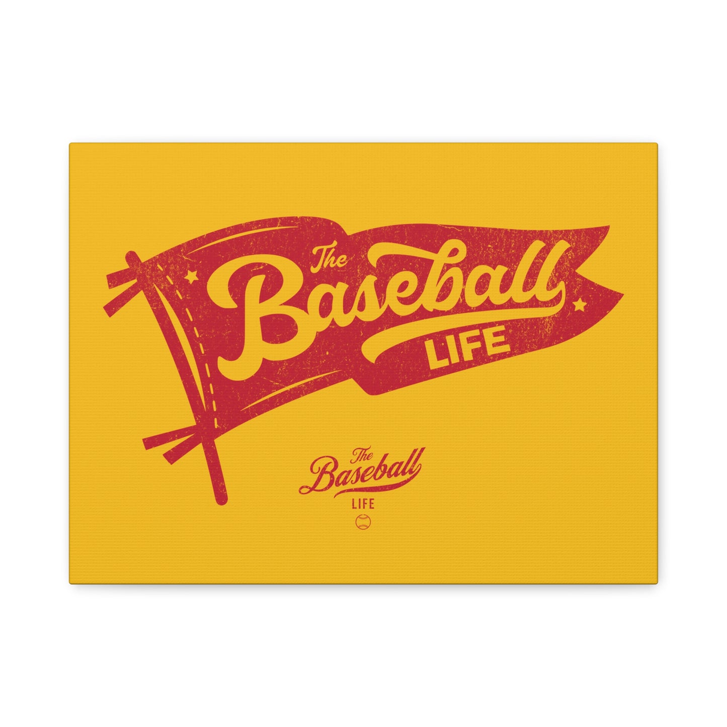 Classic Pennant Wall Art Canvas_Red Print on Yellow Gold