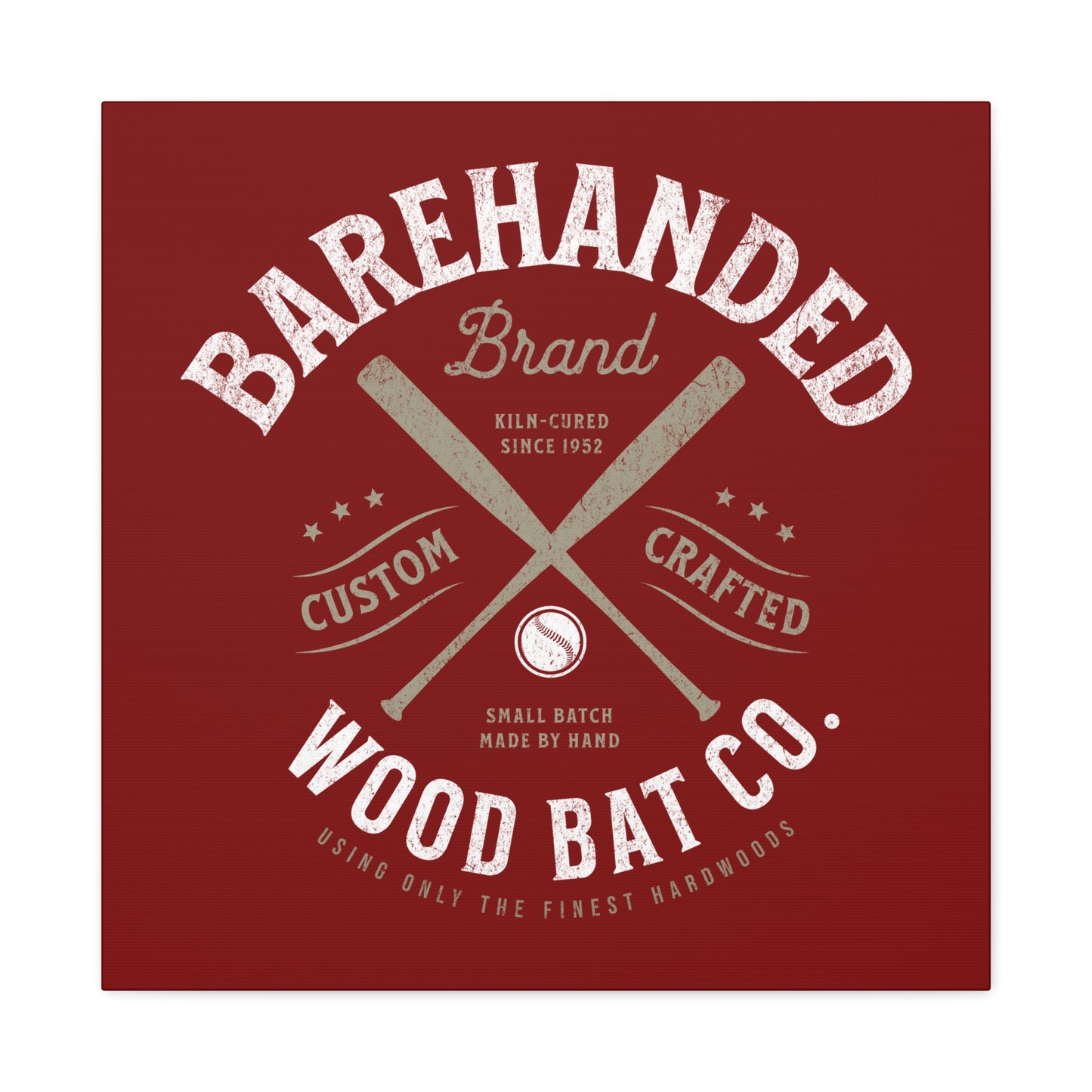 Barehanded Wood Bat Co. Wall Art Canvas_Cardinal Red
