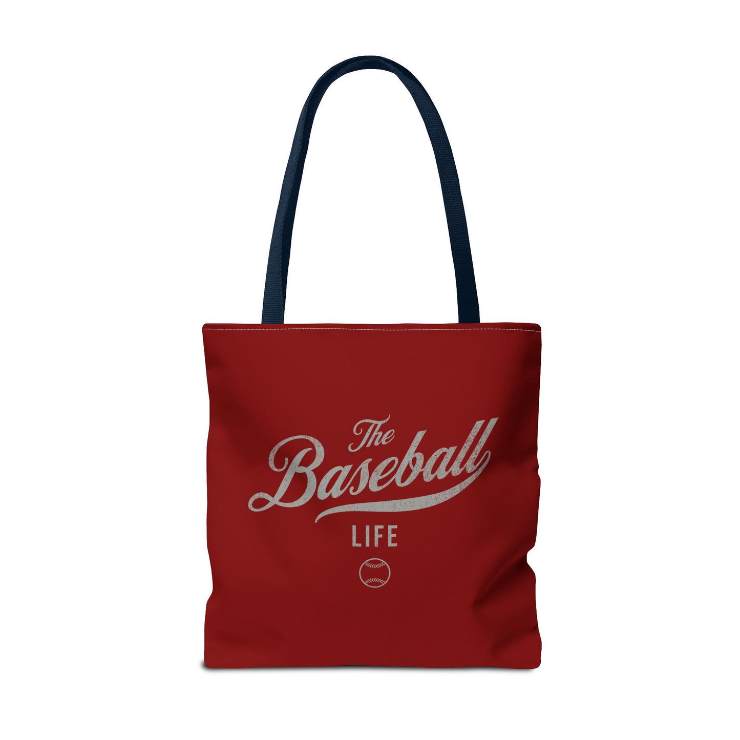 The Baseball Life Tote Bag_Maroon w Silver Gray Print