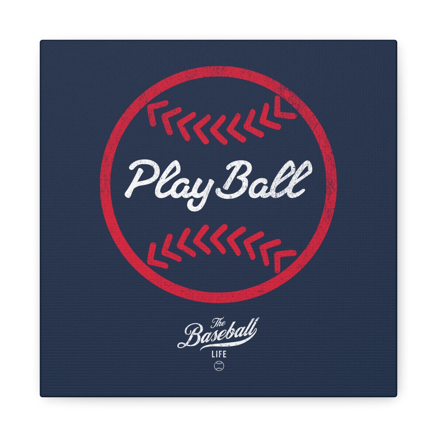 Play Ball Graphic Baseball Wall Art Canvas_Navy
