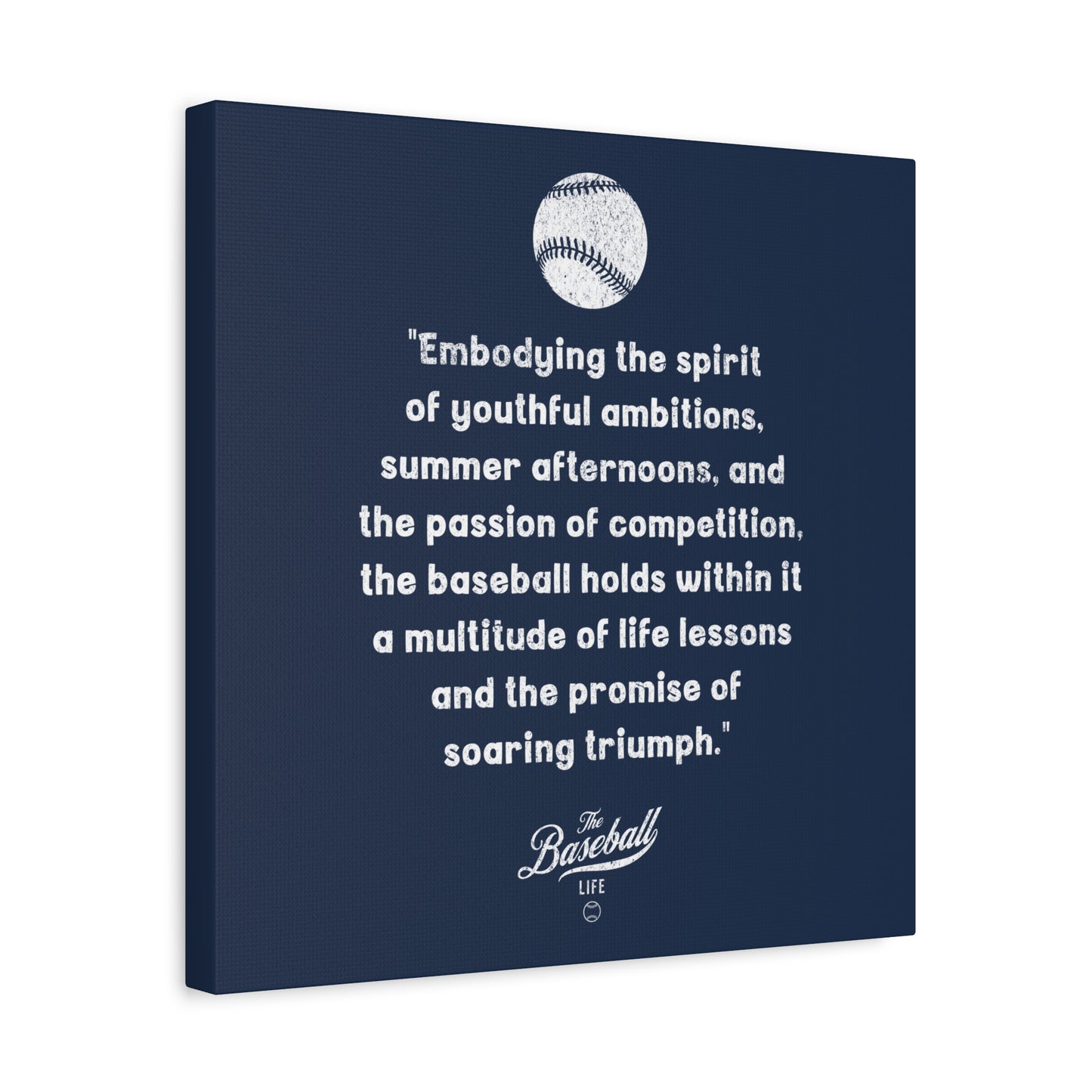 The Baseball Life "Verse" Wall Art Canvas_Navy