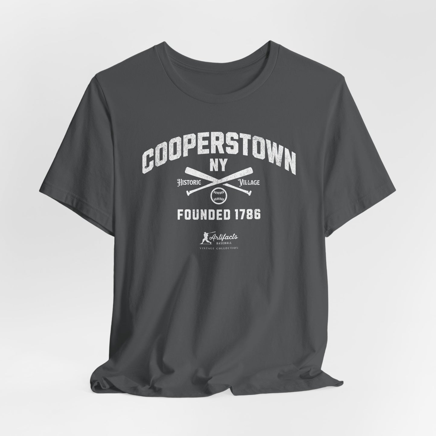 Cooperstown NY White Print_Artifacts Baseball Collection T-Shirt