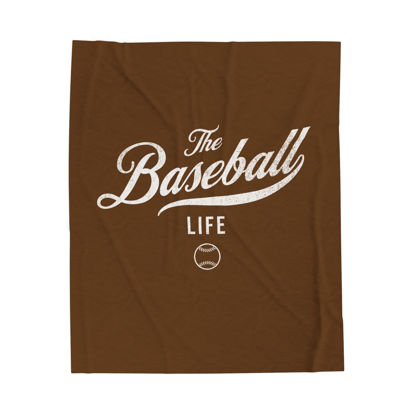 Velveteen Plush Blanket_Brown with White Print