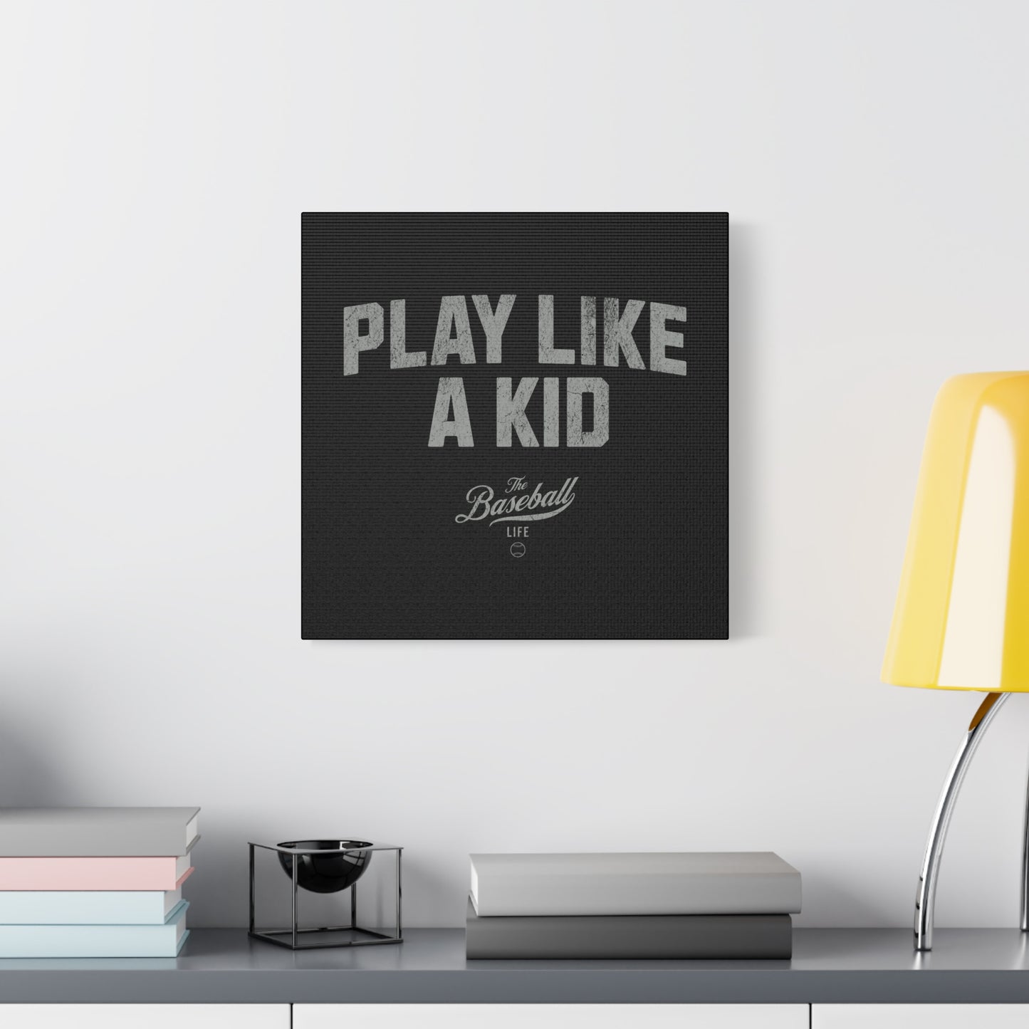 Play Like A Kid Wall Art Canvas_Black
