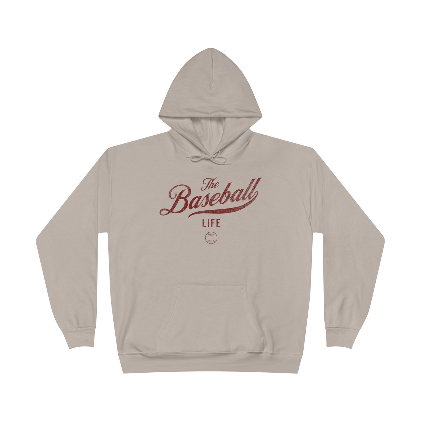 The Baseball Life Hoodie w/Grommets_Maroon Print