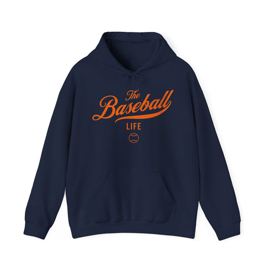 The Baseball Life Hoodie_Orange Print