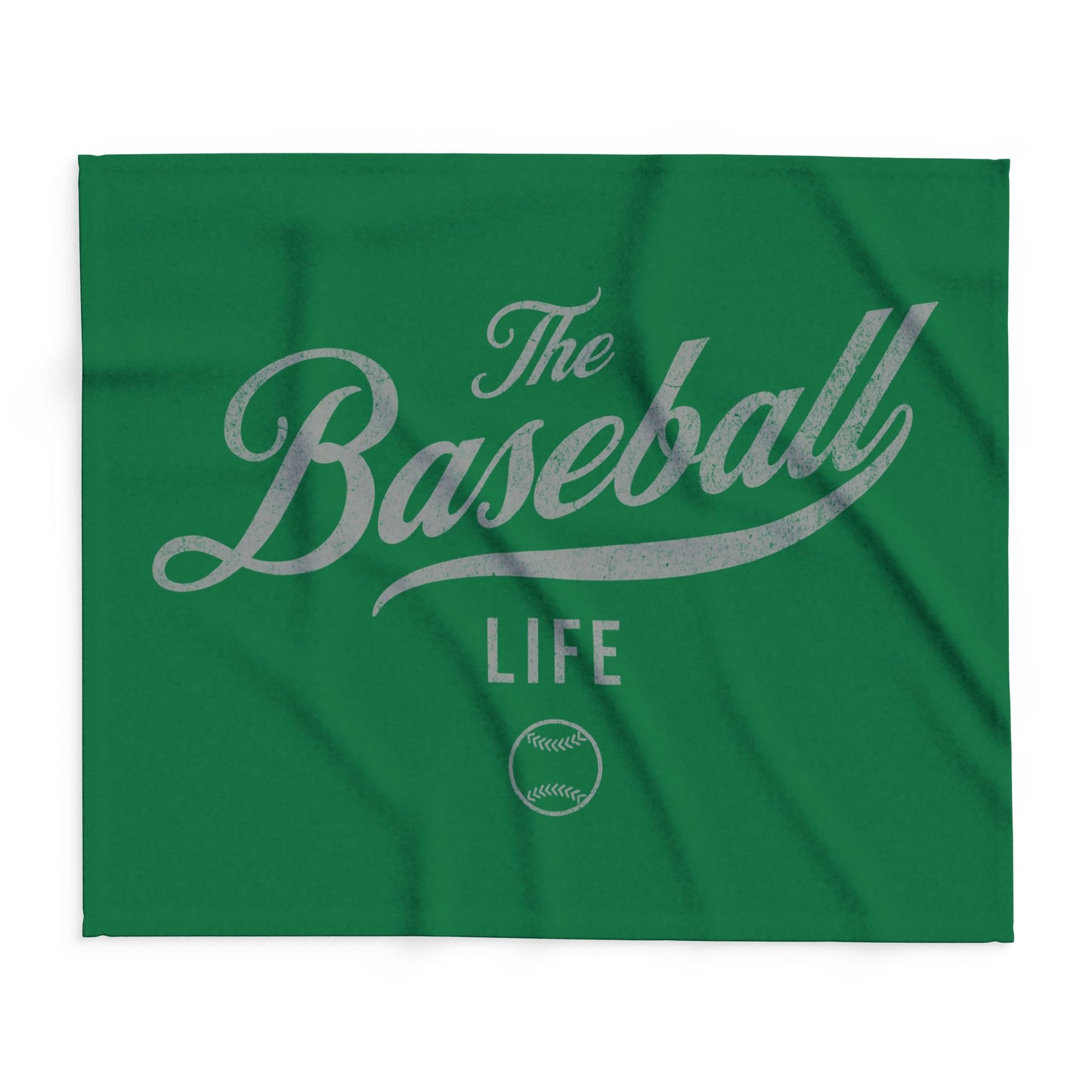 Fleece Blanket_Green w Silver Gray Print