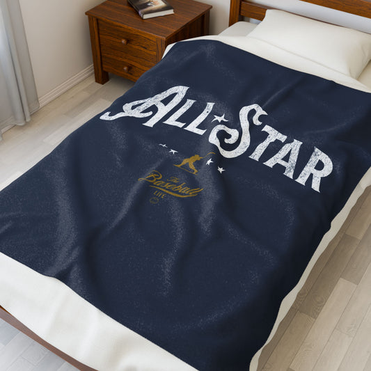 Velveteen Plush Blanket_All-Star_Navy