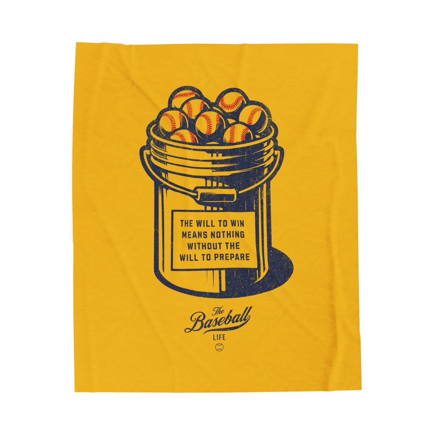 Velveteen Plush Blanket_Bucket of Balls (The Will To Prepare)_Yellow Gold