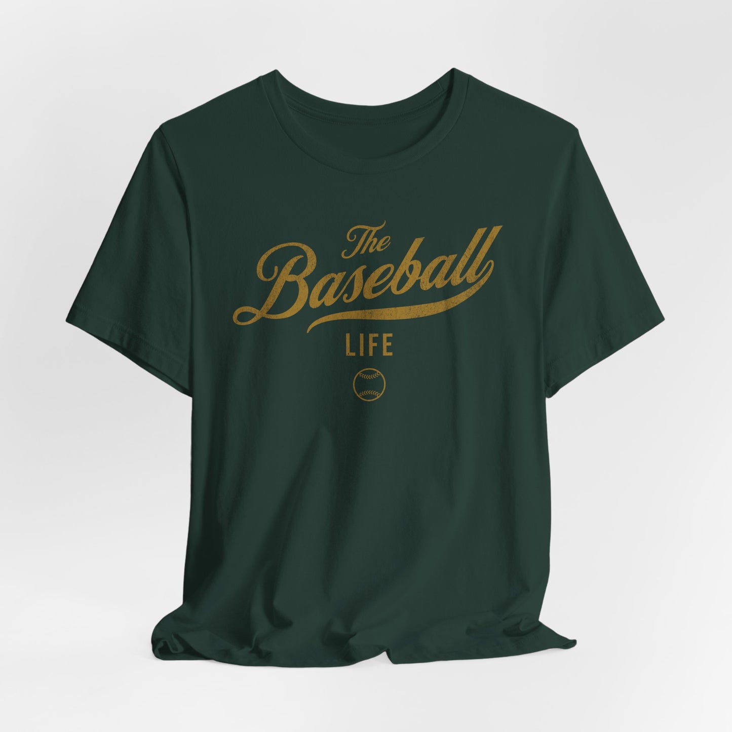 The Baseball Life Classic Script T-Shirt _Old Gold Print