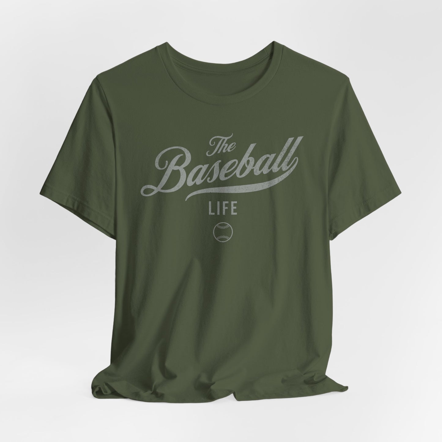 The Baseball Life Classic Script T-Shirt_Silver Gray Print