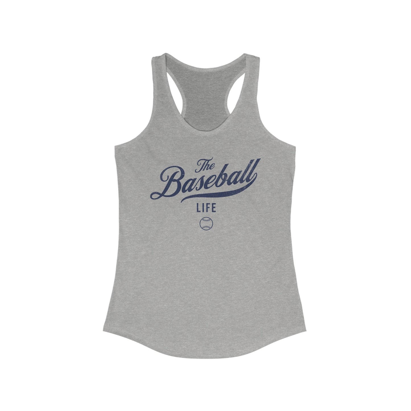 The Baseball Life Classic Script Tank_Navy Print