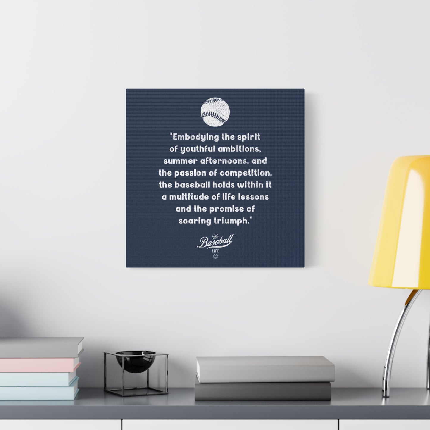 The Baseball Life "Verse" Wall Art Canvas_Navy