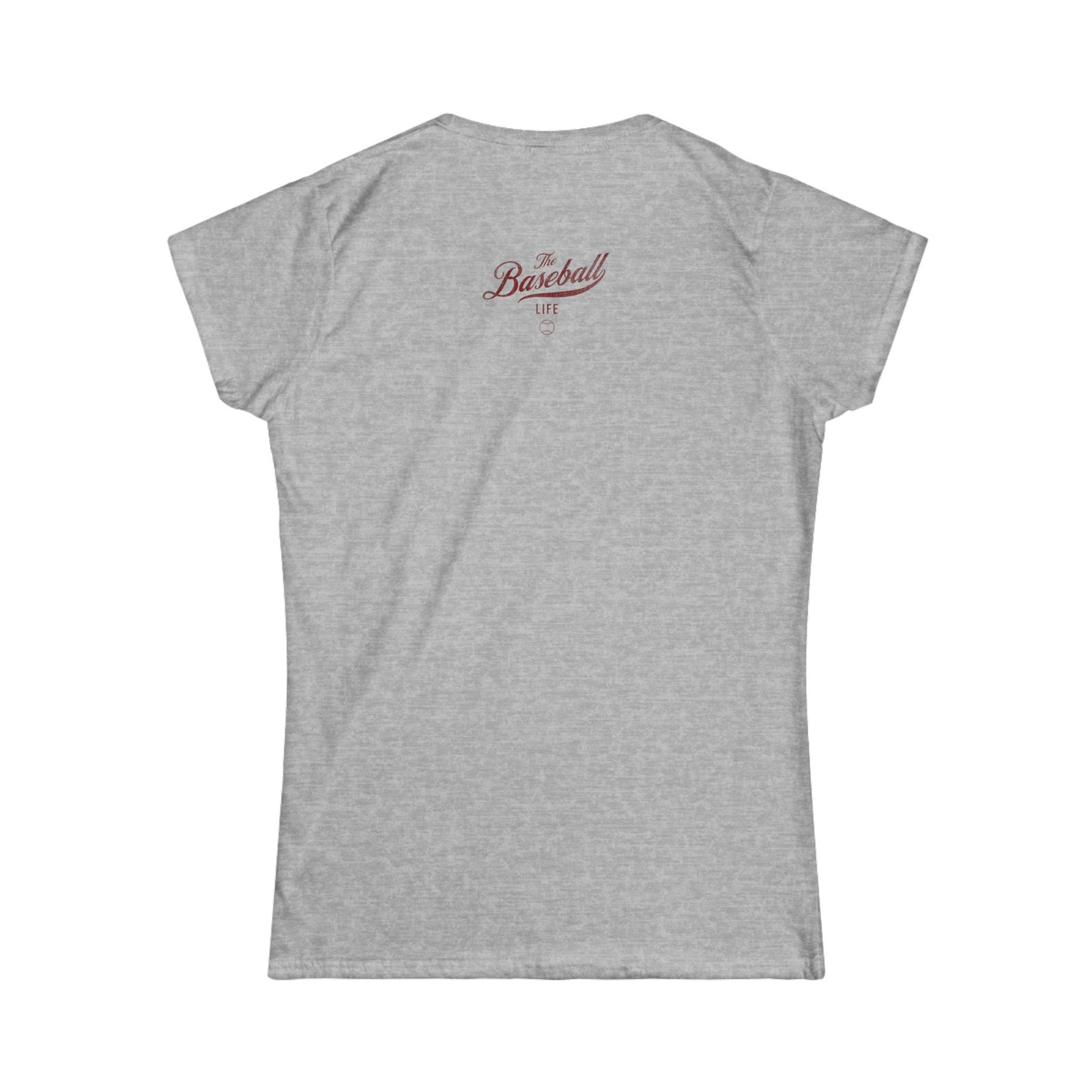 The Baseball Life Classic Script Tee_Women's_Maroon Print