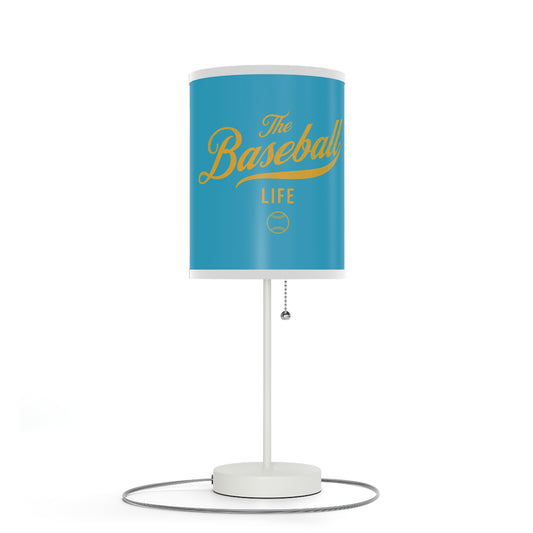Table Lamp_Turquoise w Yellow Gold Print