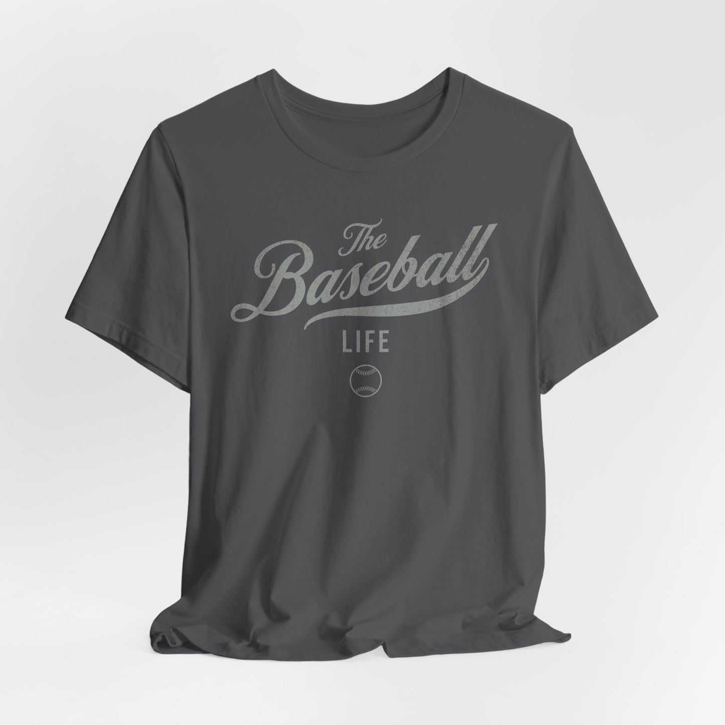 The Baseball Life Classic Script T-Shirt_Silver Gray Print