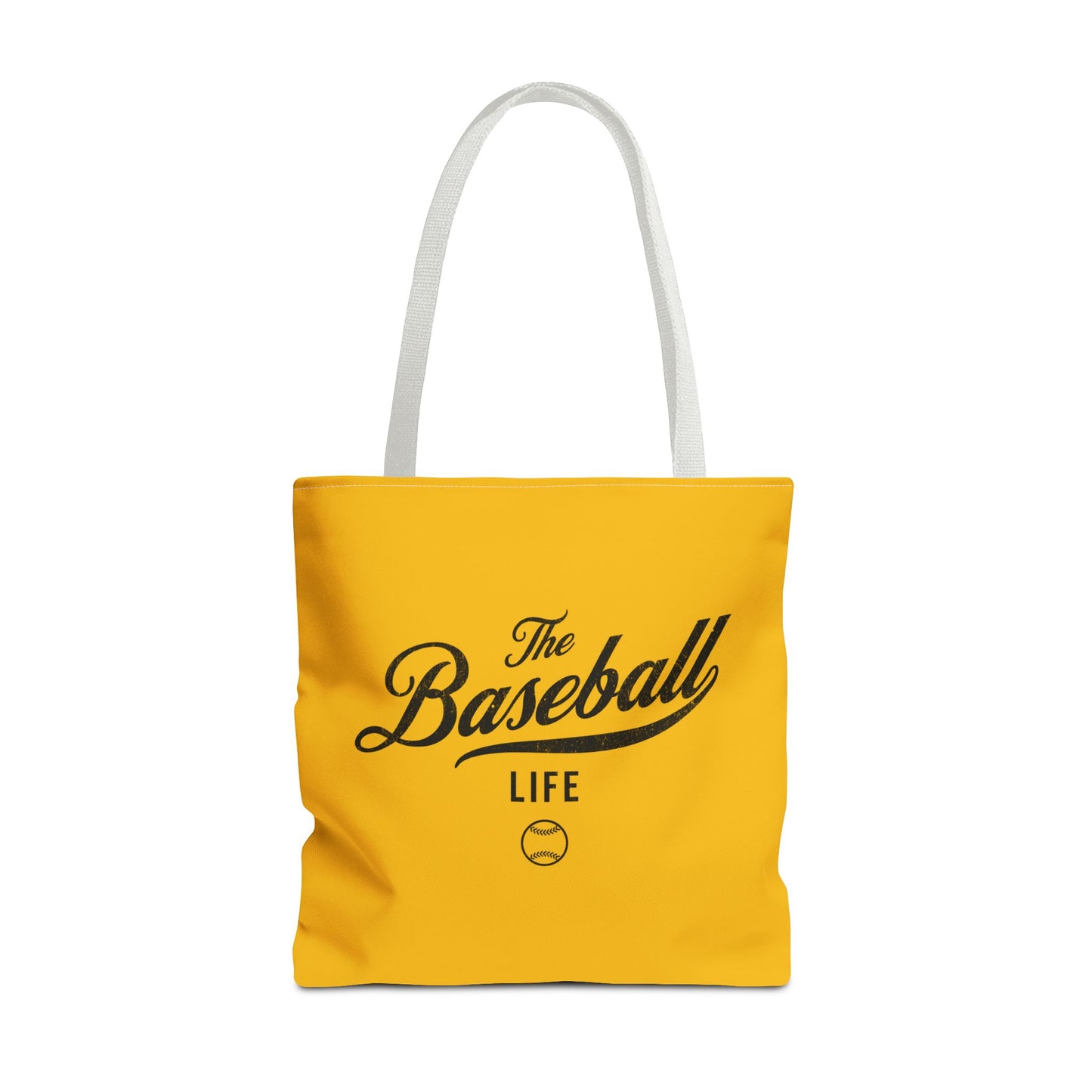 The Baseball Life Tote Bag_Yellow w Black Print