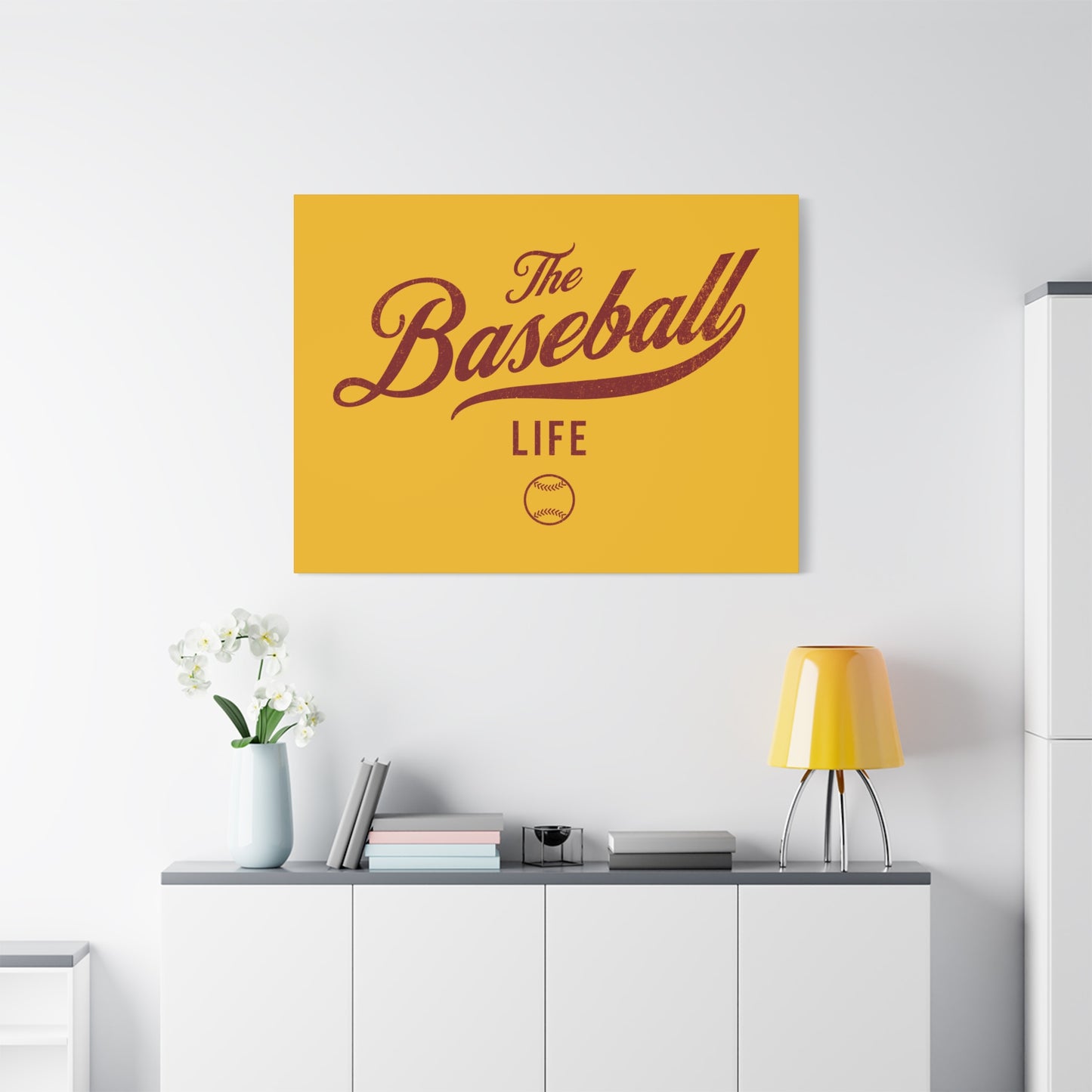 Wall Art Canvas_Yellow Gold w Maroon