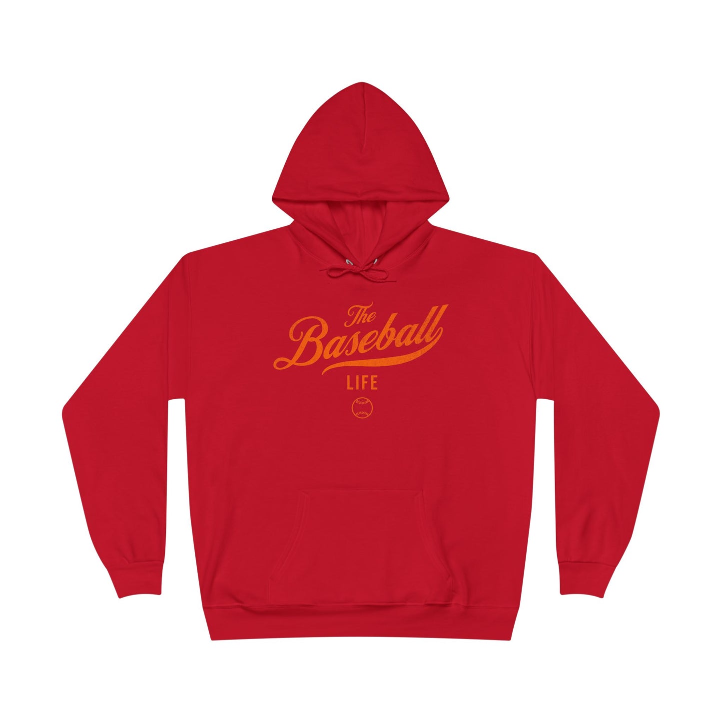 The Baseball Life Hoodie w/Grommets_Orange Print