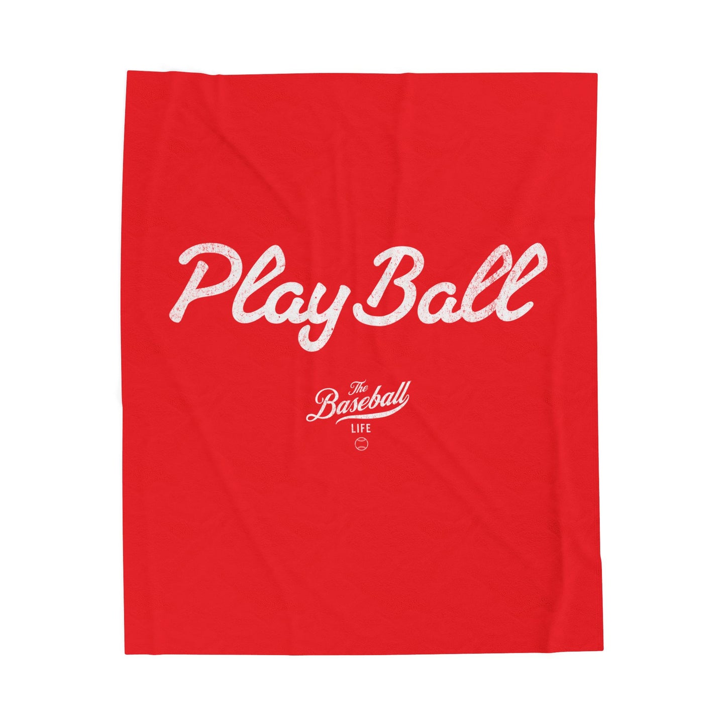 Velveteen Plush Blanket_Play Ball_Bright Red