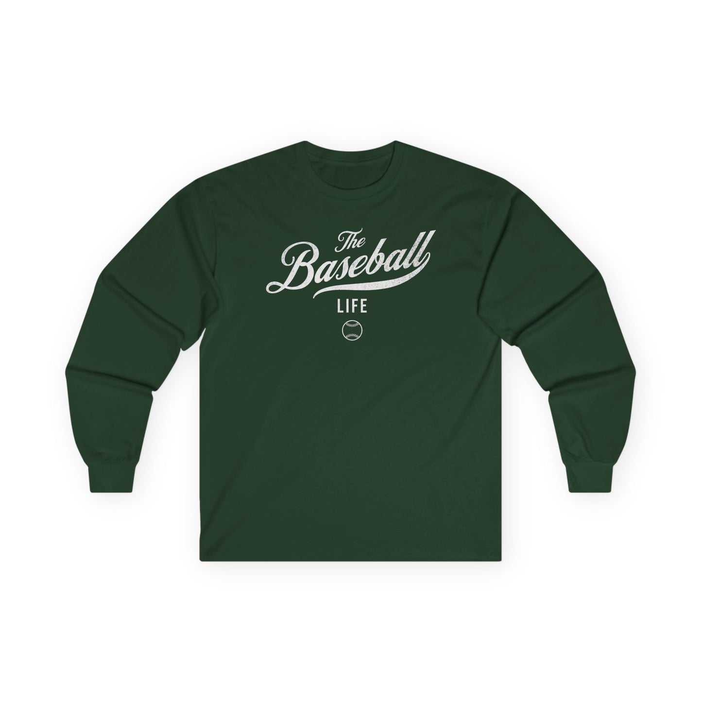 The Baseball Life Long Sleeve T-Shirt_White Print