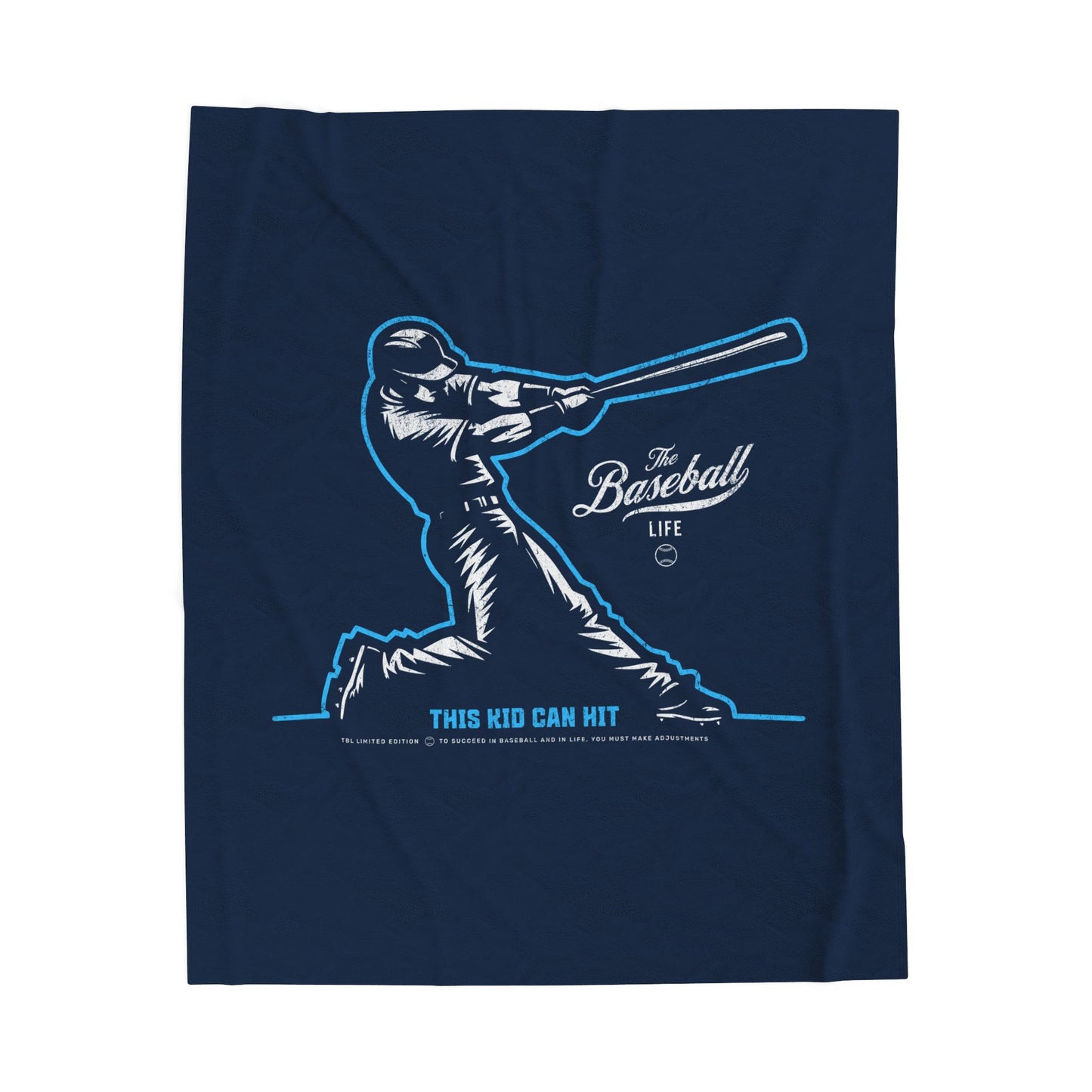 Velveteen Plush Blanket_This Kid Can Hit_Navy