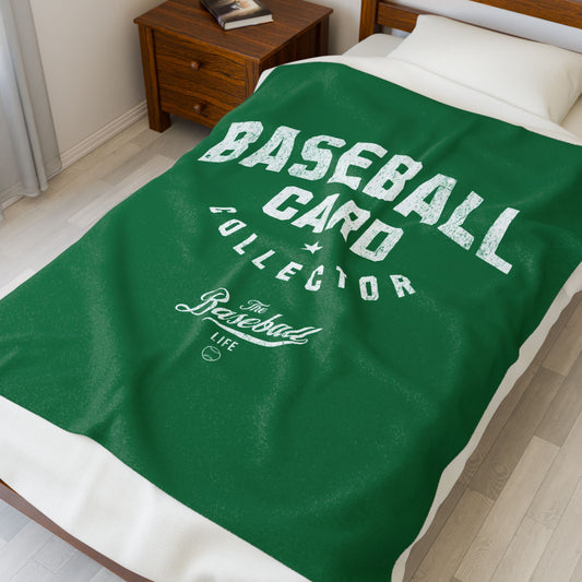 Velveteen Plush Blanket_Baseball Card Collector_Green