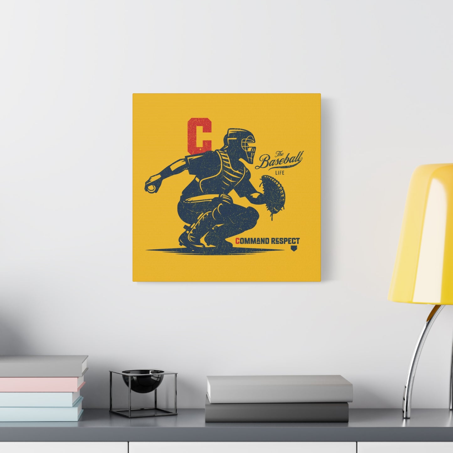 Catcher_Command Respect Wall Art Canvas_Yellow Gold