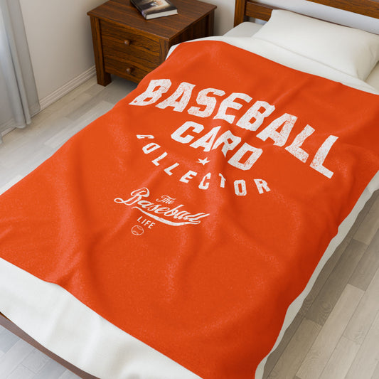 Velveteen Plush Blanket_Baseball Card Collector_Orange
