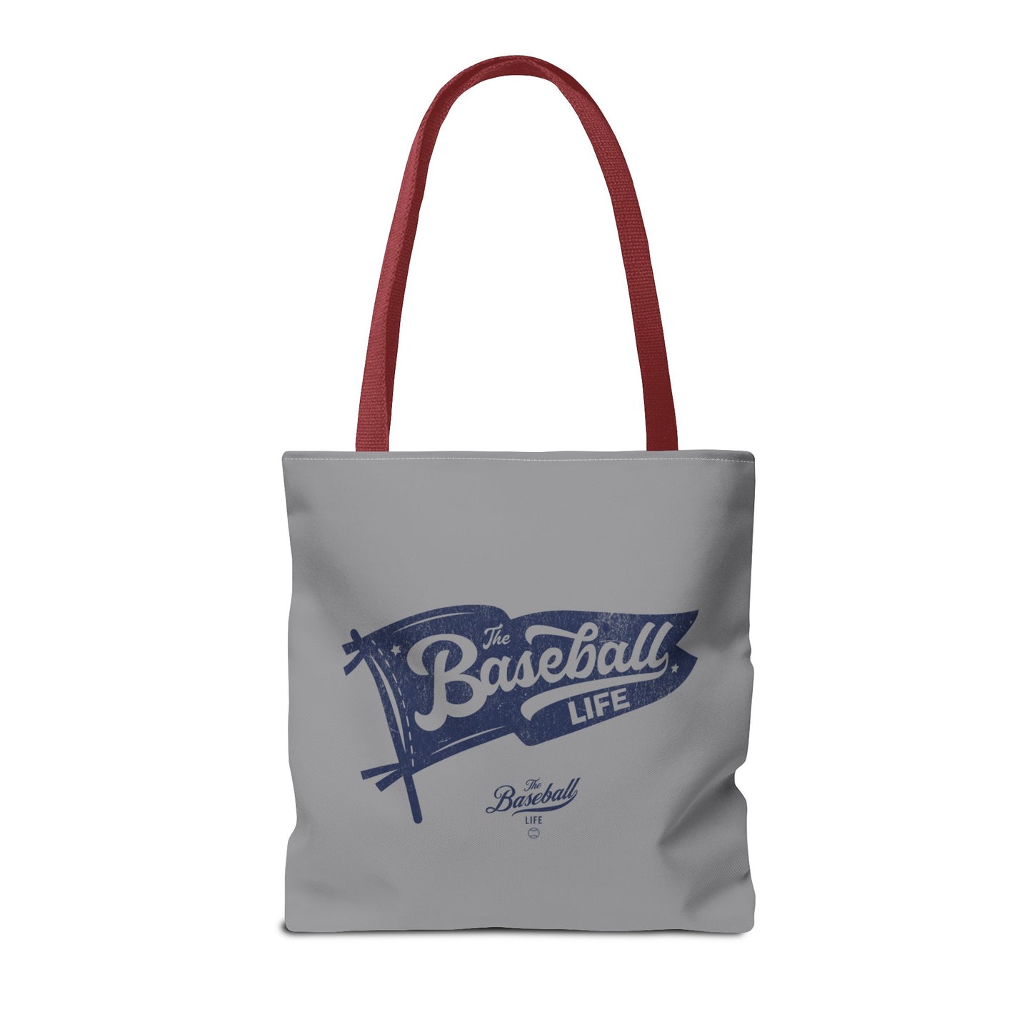 Vintage Pennant Tote Bag_Navy Print on Medium Gray