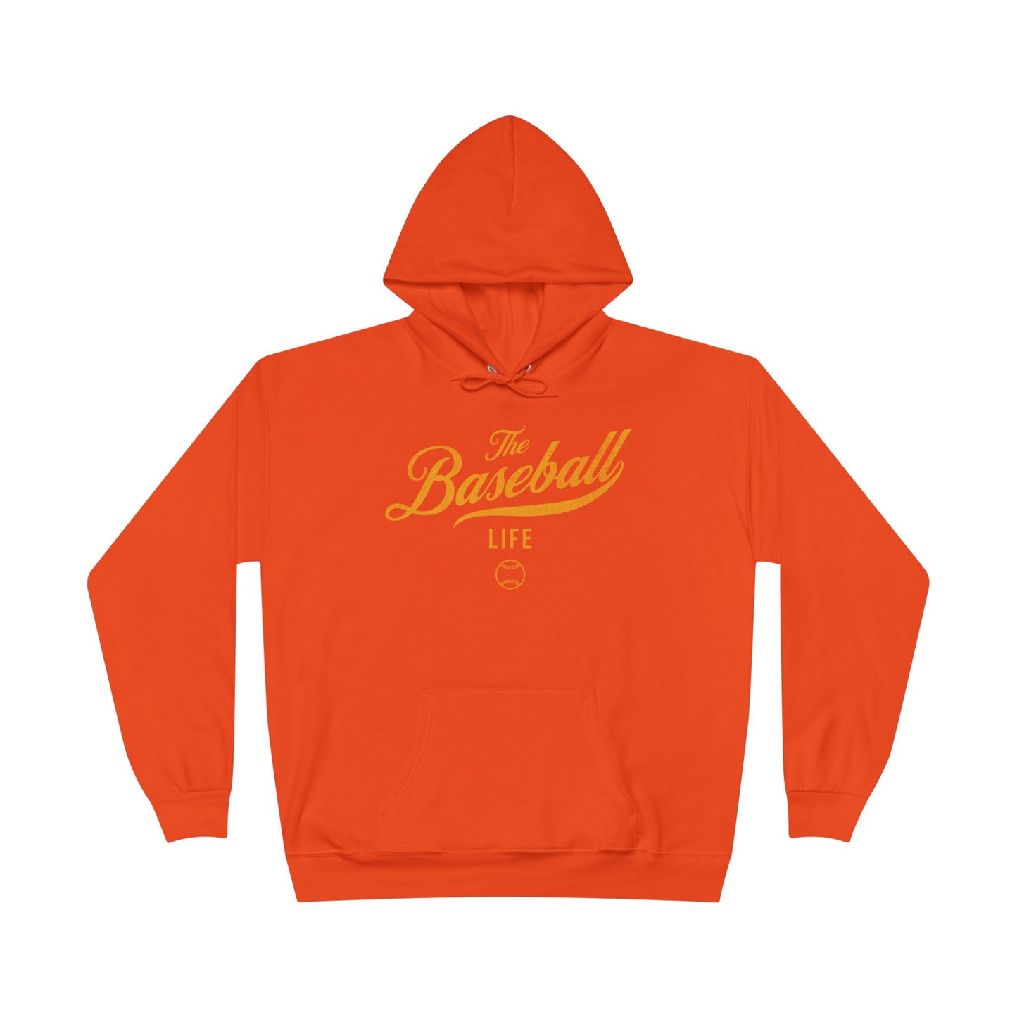 The Baseball Life Hoodie w/Grommets_Yellow Gold Print