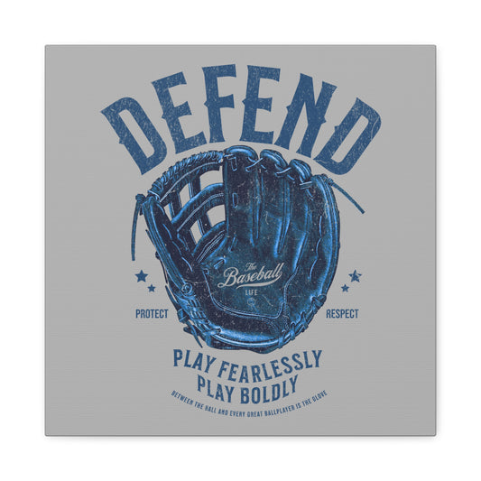 Defend Glove Wall Art Canvas_Silver Gray
