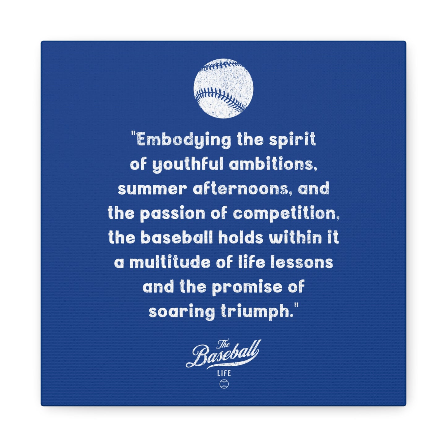 The Baseball Life "Verse" Wall Art Canvas_Royal Blue