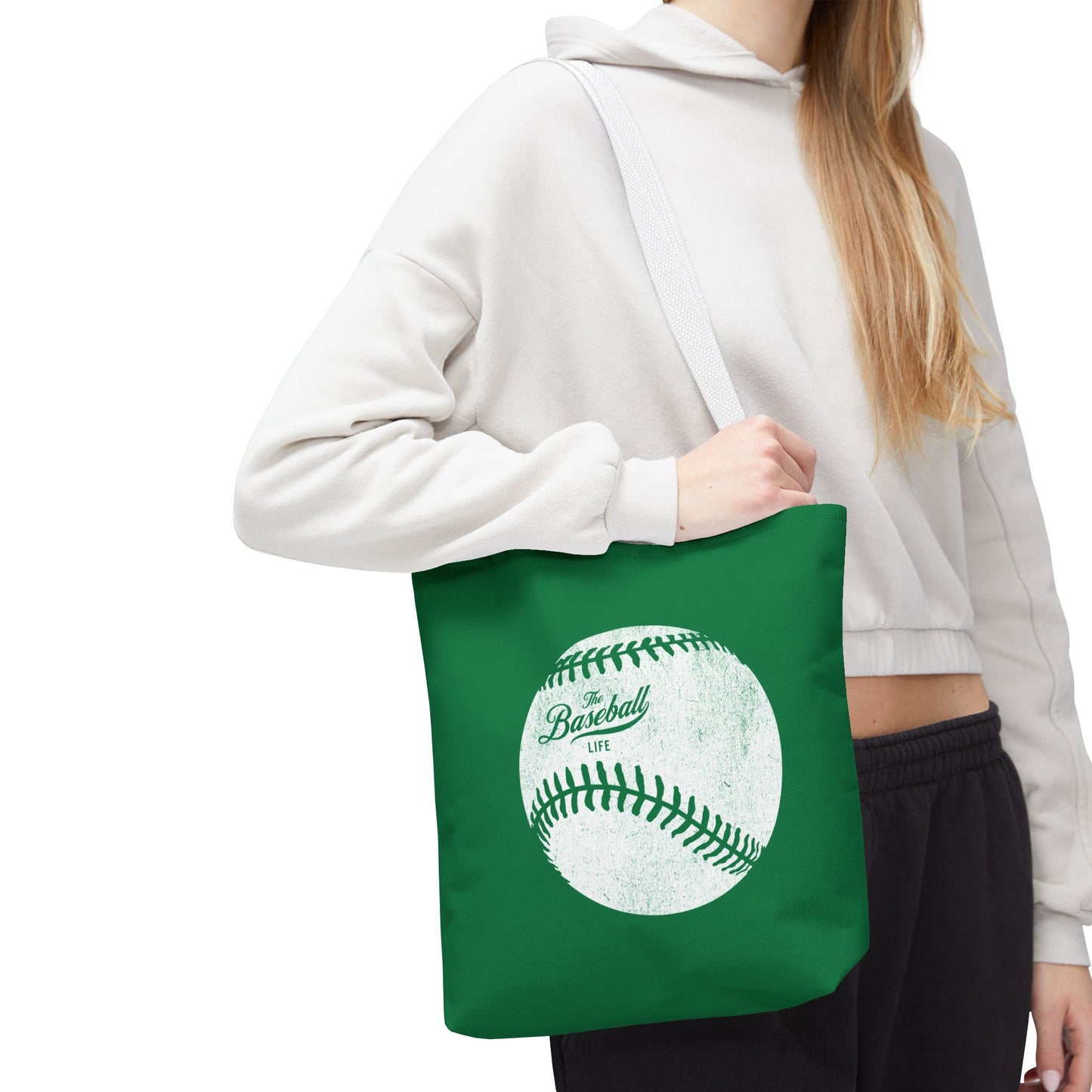Weathered Baseball Tote Bag_Green