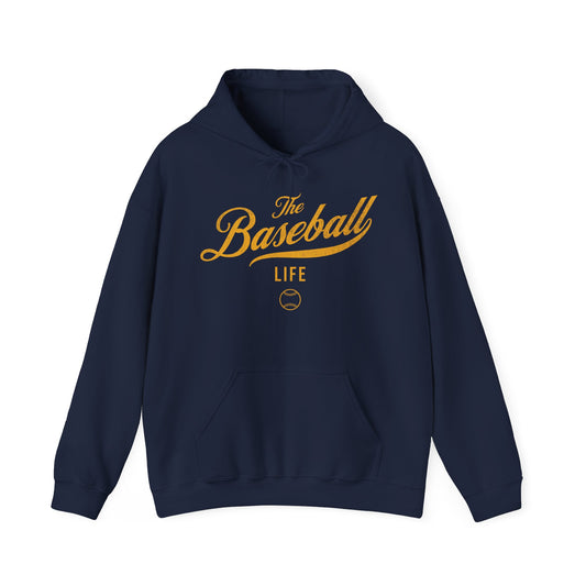 The Baseball Life Hoodie_Yellow Gold Print