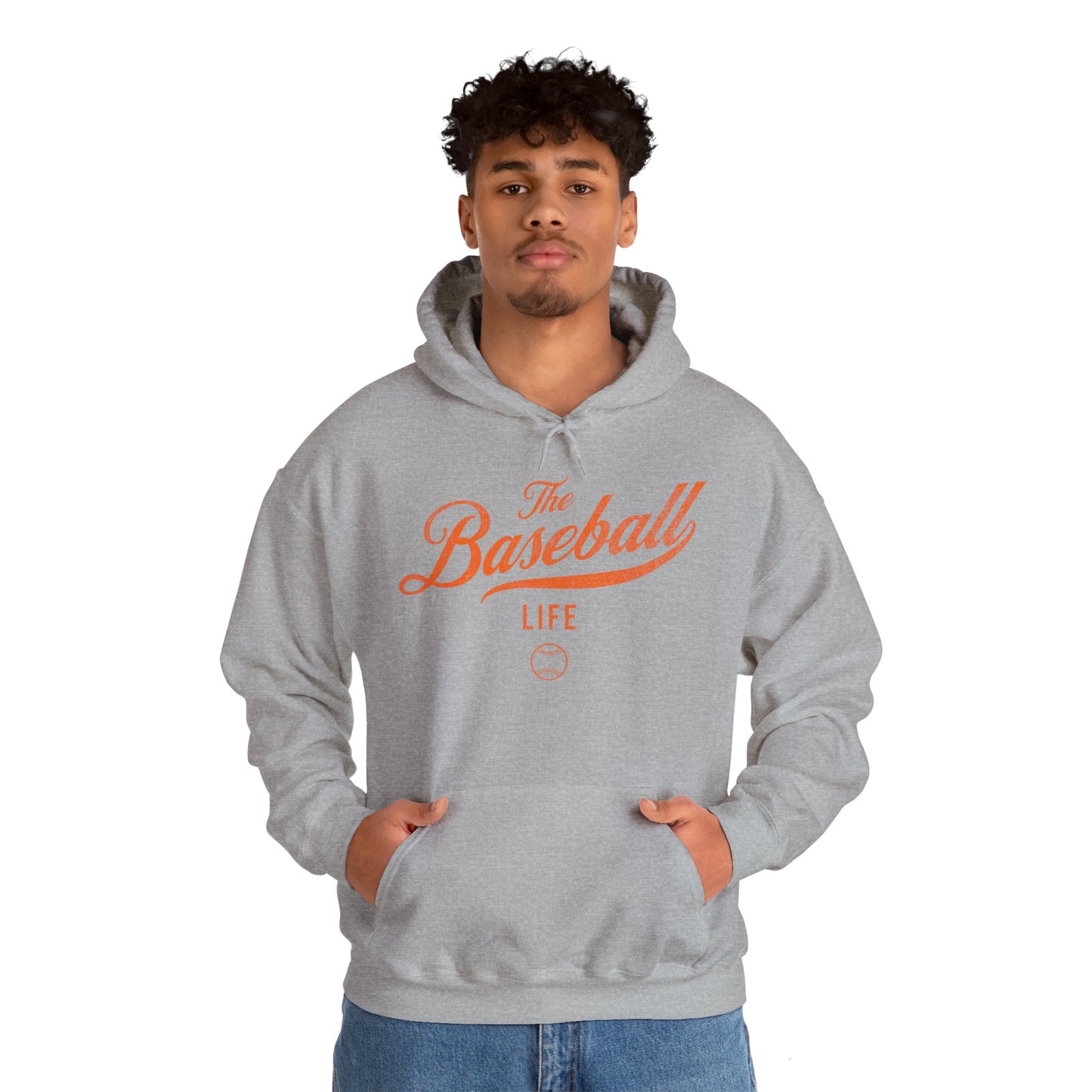 The Baseball Life Hoodie_Orange Print
