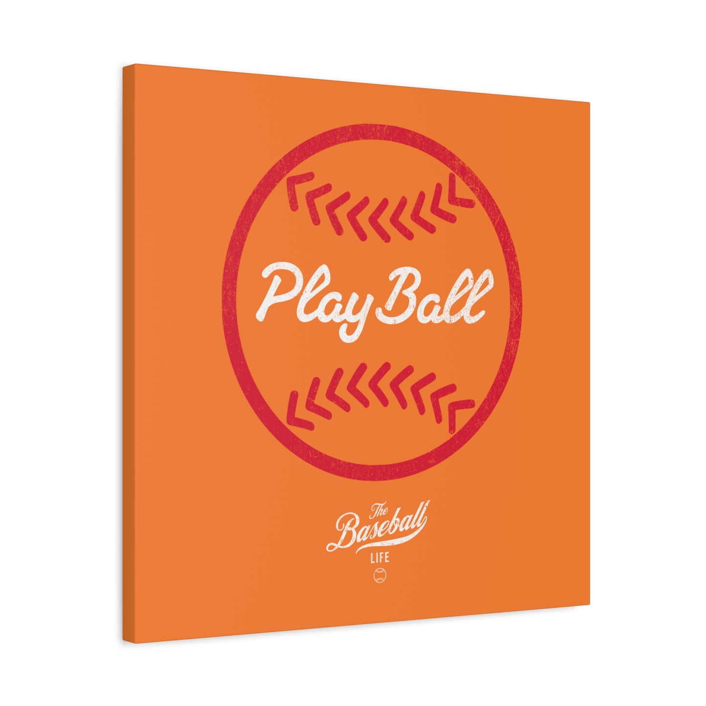 Play Ball Graphic Baseball Wall Art Canvas_Orange