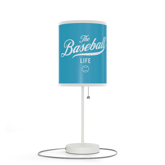 Table Lamp_Turquoise w White Print