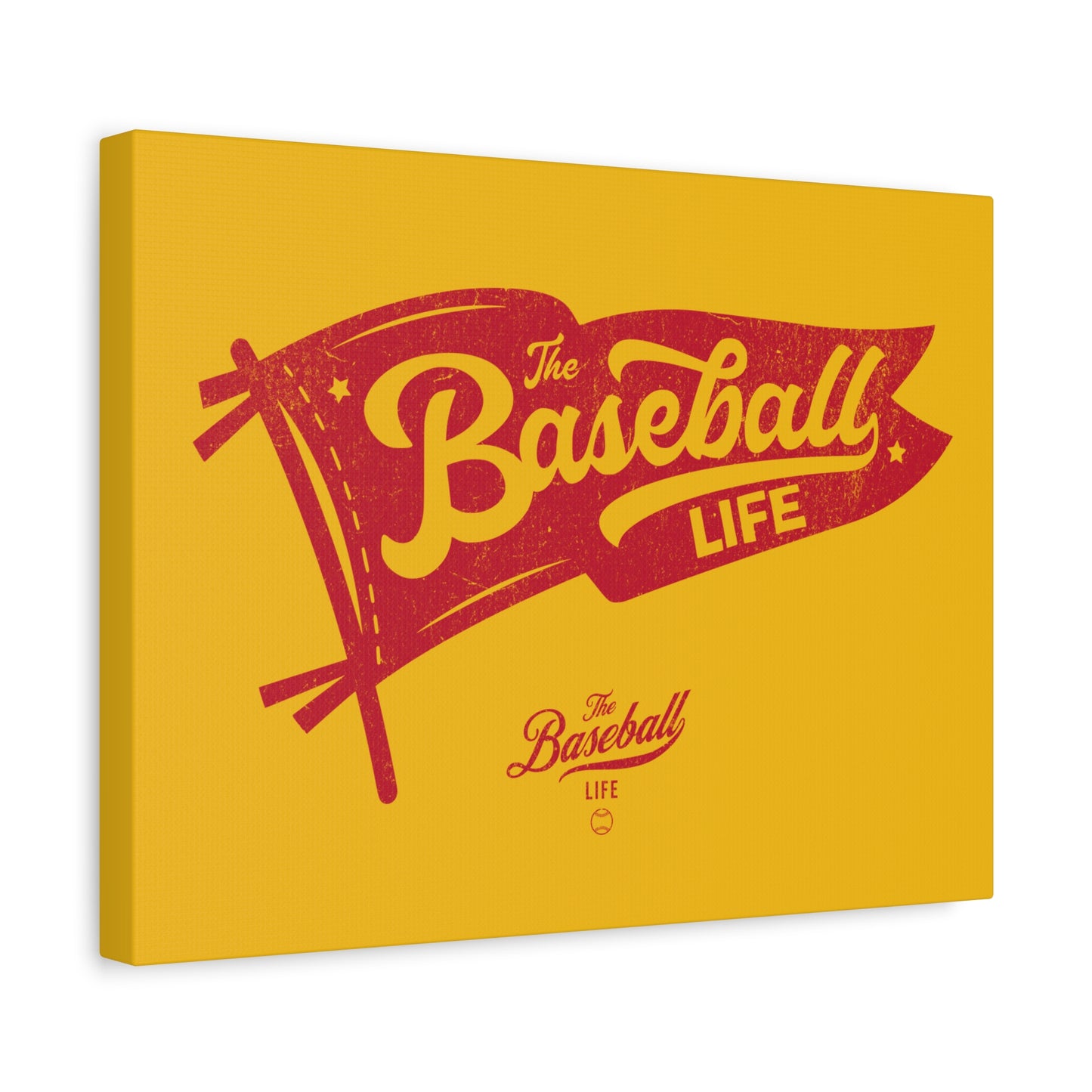 Classic Pennant Wall Art Canvas_Red Print on Yellow Gold